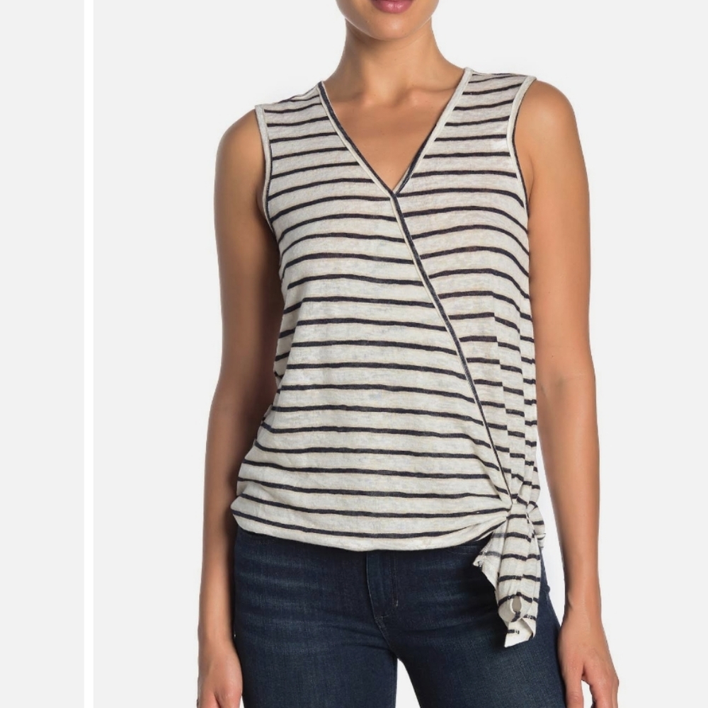 Bobeau Faux Wrap Side Tie Tank